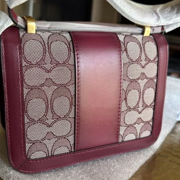 Coach Alie Shoulder Bag 18 In Signature Jacquard With Snakeskin Detail - Picture 5 of 13